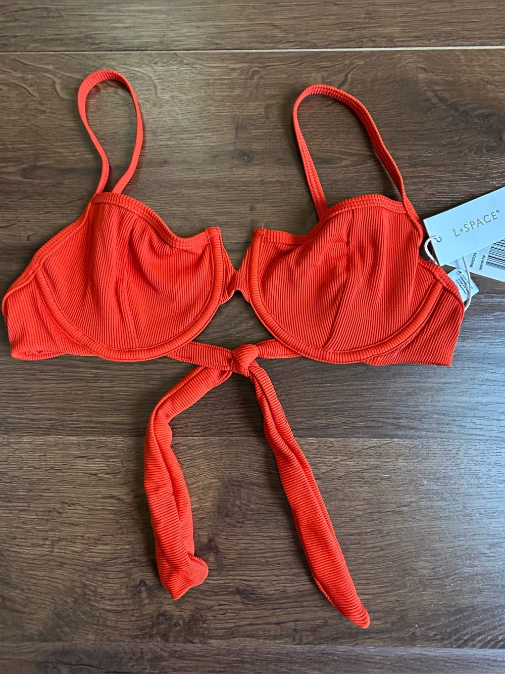 L*space Hunter Underwire Ribbed Bikini Top Pimento Red M
